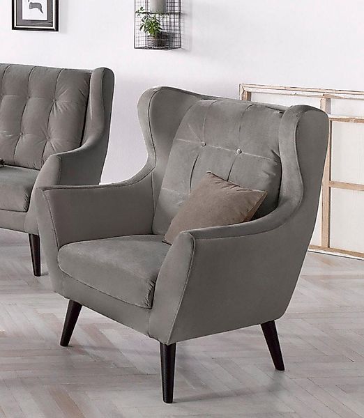 Home affaire Ohrensessel "Hemmink, Sessel, Loungesessel" mit Knopfheftung günstig online kaufen