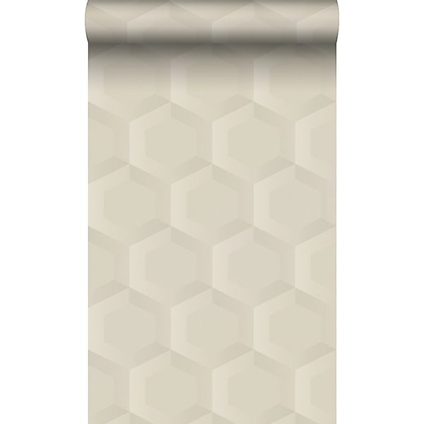 Origin Luxury Wallcoverings Tapete 3D Wabenmuster Hellbeige 53 Cm X 1005 Cm günstig online kaufen