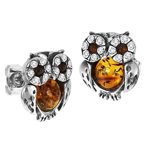 OSTSEE-SCHMUCK Paar Ohrstecker Ostsee-Schmuck Ohrstecker Eule günstig online kaufen