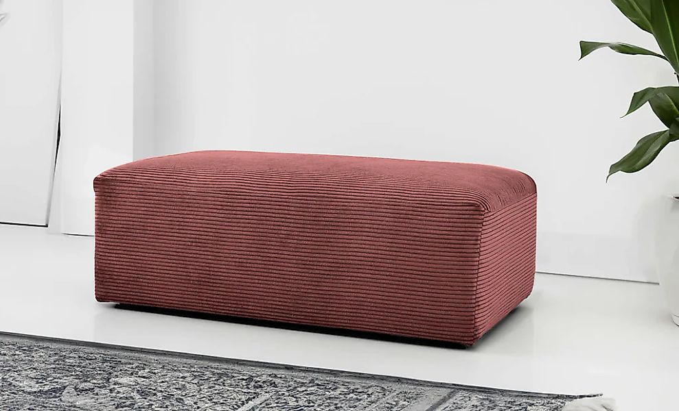 OTTO home Polsterhocker "Koa Pouf, Webstoff, Cord, Struktur, Chenille" Well günstig online kaufen