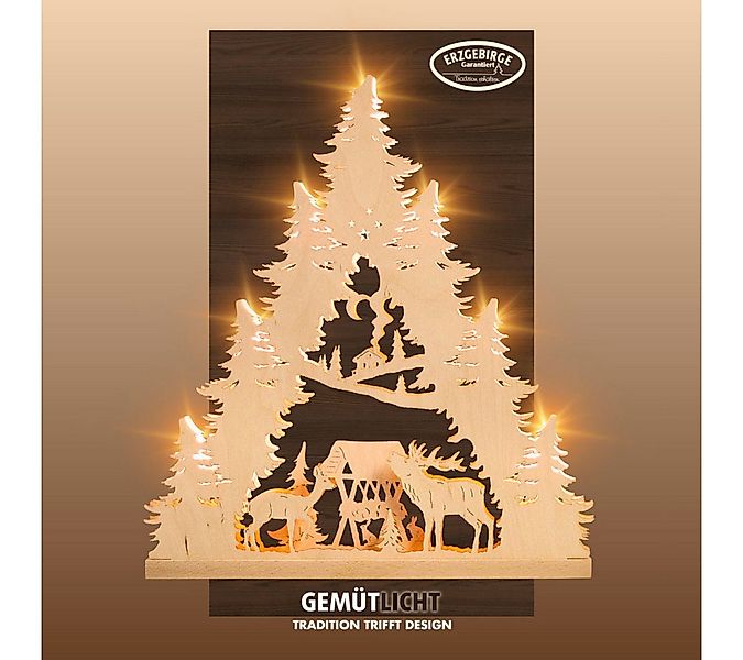 Weigla Lichterbogen Hirschfamilie, Lichterspitze aus Holz, NATUR, Made in G günstig online kaufen