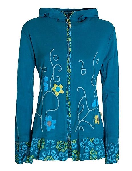 Vishes Kapuzensweatjacke Damen Sommerjacke Blumen-Strickjacke Elfenjacke günstig online kaufen