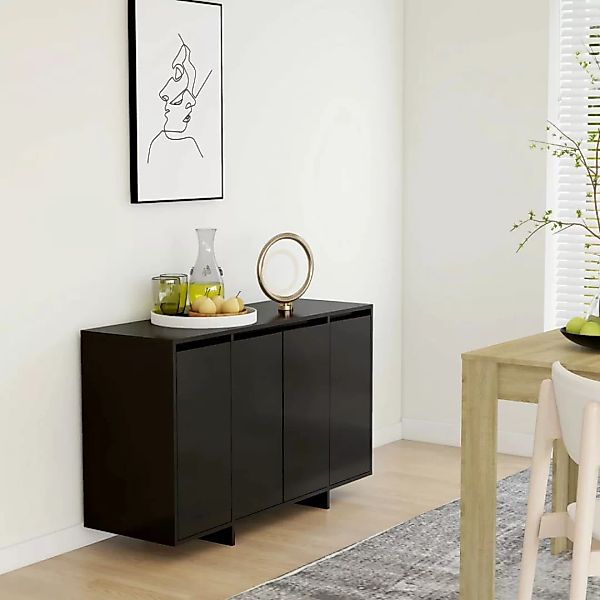 Vidaxl Sideboard Schwarz 120x41x75 Cm Spanplatte günstig online kaufen