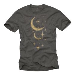 MAKAYA Kurzarmshirt Herren Sonne Mond Sterne günstig online kaufen