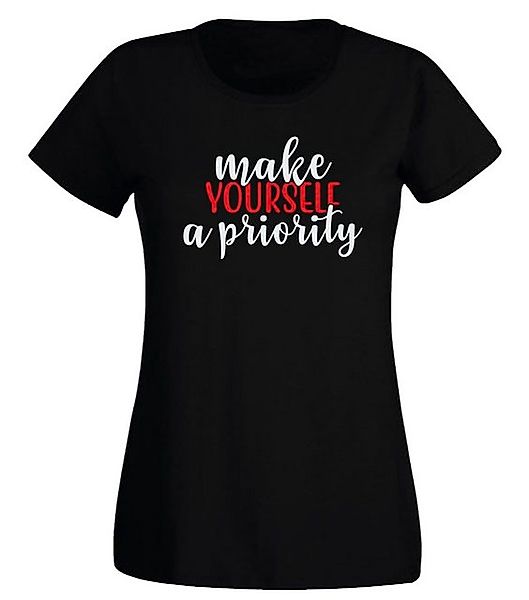 G-graphics T-Shirt Damen T-Shirt - Make yourself a priority Slim-fit-Shirt, günstig online kaufen