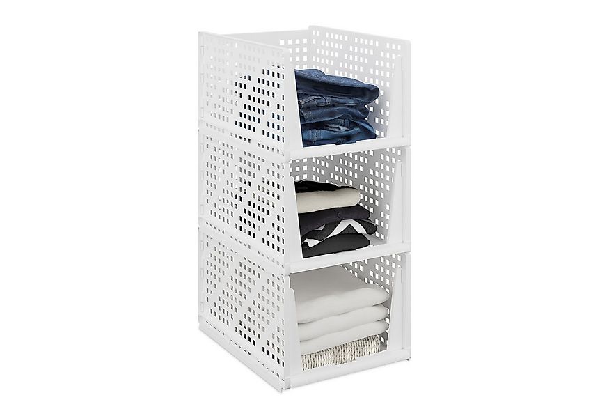 relaxdays Aufbewahrungsbox Schrank Organizer im 3er Set (3 St), weiß günstig online kaufen