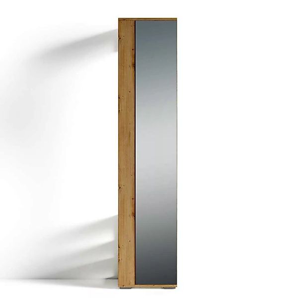 Schmale Garderobe mit Spiegel in Wildeichefarben 184 cm hoch günstig online kaufen