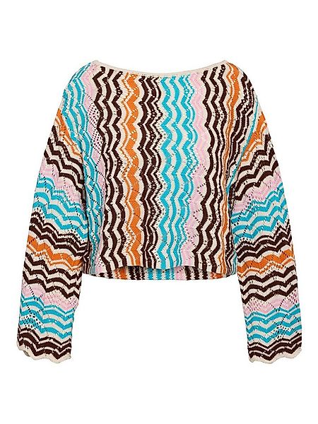 Noisy may Strickpullover Cropped Box Fit, U-Boot, bunt, langarm NMDANIELLA günstig online kaufen