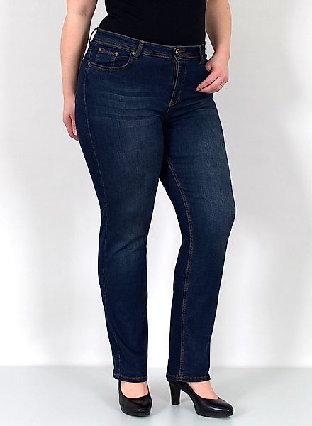 ESRA Straight-Jeans Gerade Schnitt Jeans hoher Bund mit Stretch bis Plus Si günstig online kaufen