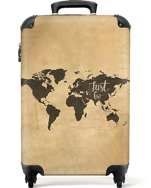 NoBoringSuitcases.com© Hartschalen-Trolley Weltkarte - Vintage - günstig online kaufen