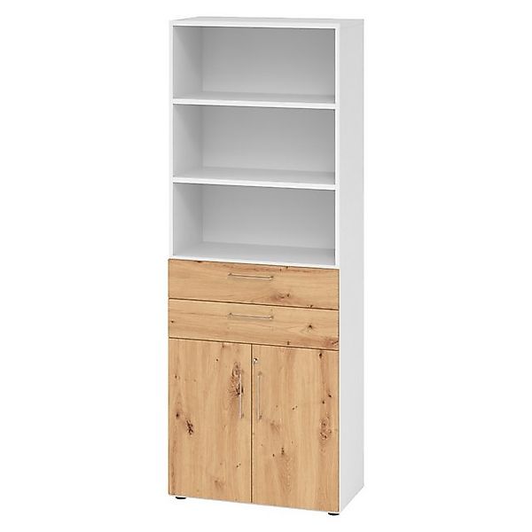 bümö Aktenschrank smart Kombischrank - mit Schubladen Dekor: Weiß/Asteiche günstig online kaufen