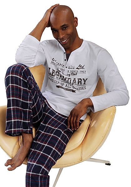 H.I.S Pyjama, (2 tlg., 1 Stück), mit Flanellhose günstig online kaufen