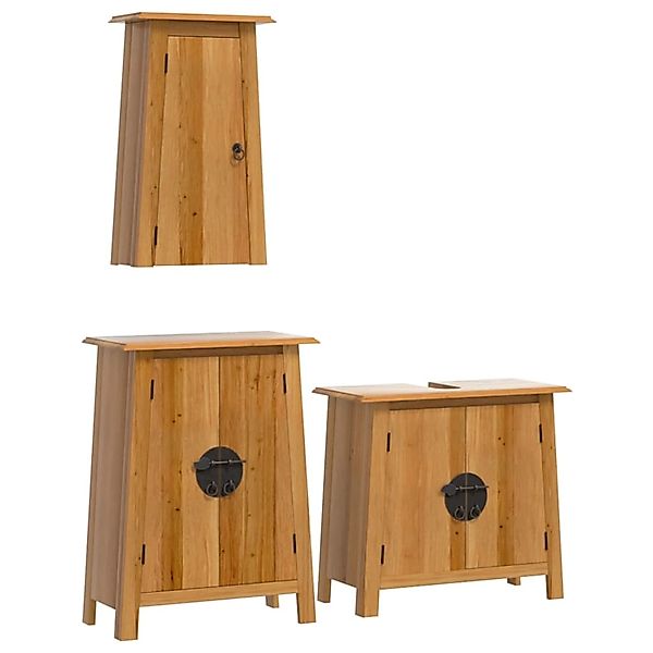 vidaXL 3-Tlg Badmöbel-Set Massivholz Kiefer 3223457 günstig online kaufen