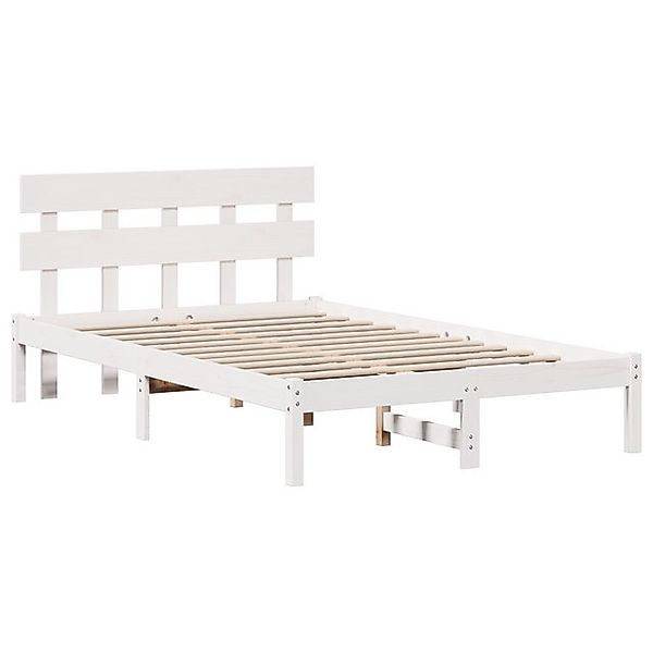 vidaXL Bett Bettrahmen mit Kopfteil Weiß 120x200 cm Massivholz Kiefer (1-tl günstig online kaufen