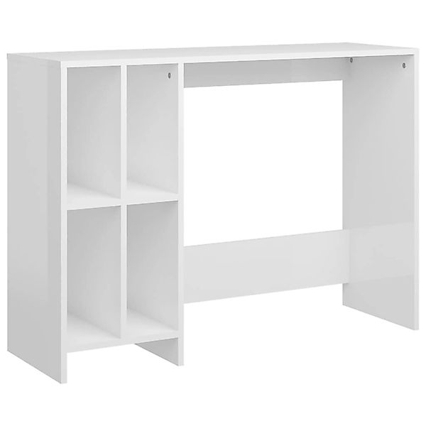 vidaXL Computertisch Hochglanz-Weiß 102,5x35x75 cm Holzwerkstoff 808347 günstig online kaufen