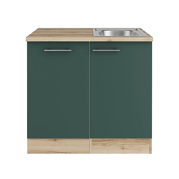 OPTIFIT Savona405 Küchen-Spülenschrank-Set Steingrün günstig online kaufen