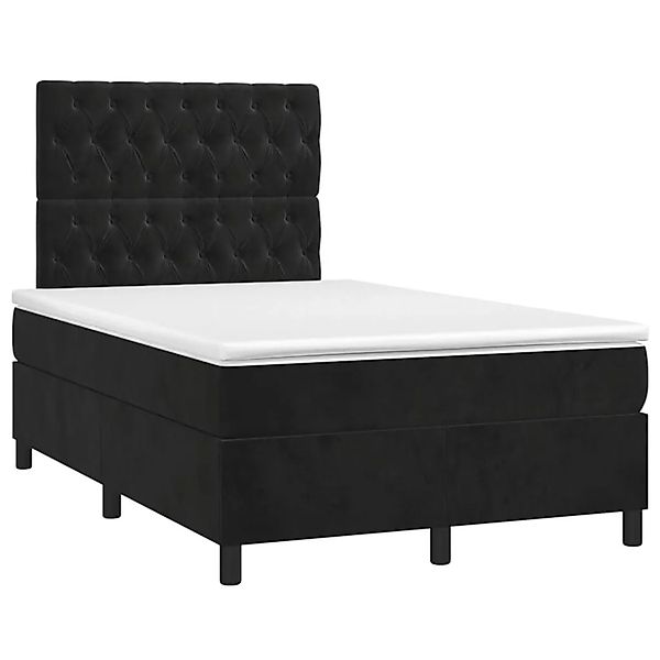 vidaXL Boxspringbett mit Matratze Schwarz 120x200 cm Samt 3143195 günstig online kaufen