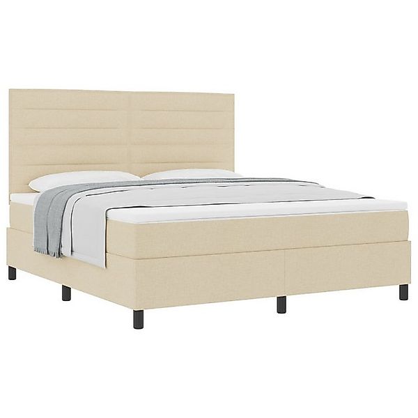 vidaXL Bett Boxspringbett mit Matratze Creme Stoff (1-tlg) günstig online kaufen