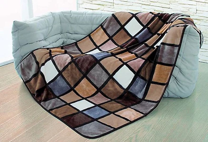 Wohndecke Antigua Cashmere Feeling Karo Kuscheldecke, günstig online kaufen