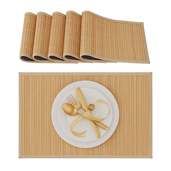 relaxdays Platzset 12 teiliges Tischset natur günstig online kaufen