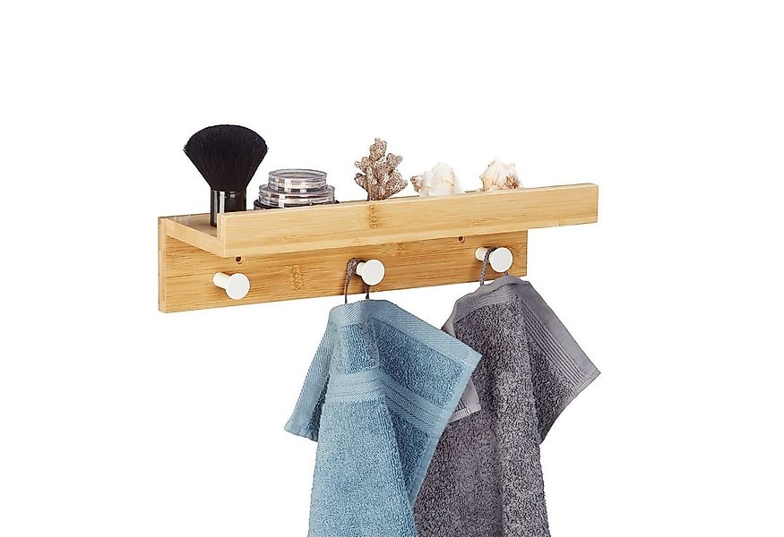 relaxdays Hakenleiste Wandregal mit 3er Hakenleiste günstig online kaufen