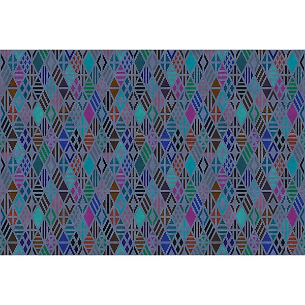 Fototapete Grafik Geometrisch Bunt Blau 4,00 m x 2,70 m FSC® günstig online kaufen