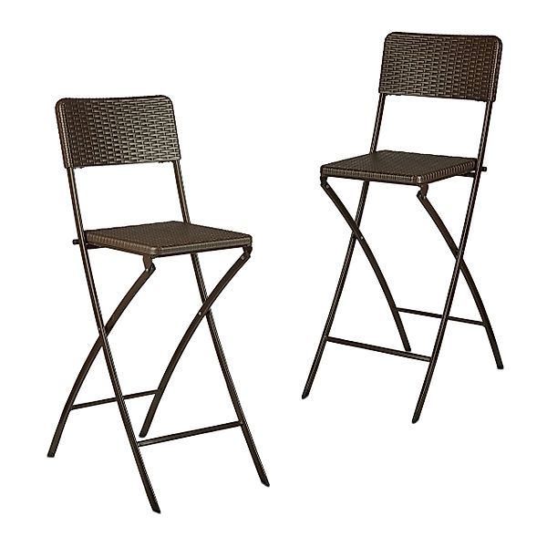 relaxdays Barhocker 2er Set Barhocker Rattan günstig online kaufen