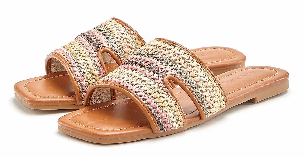 LASCANA Pantolette "Sandale in Bast‑Optik – bequeme Sommer‑Mules, VEGAN" Sa günstig online kaufen