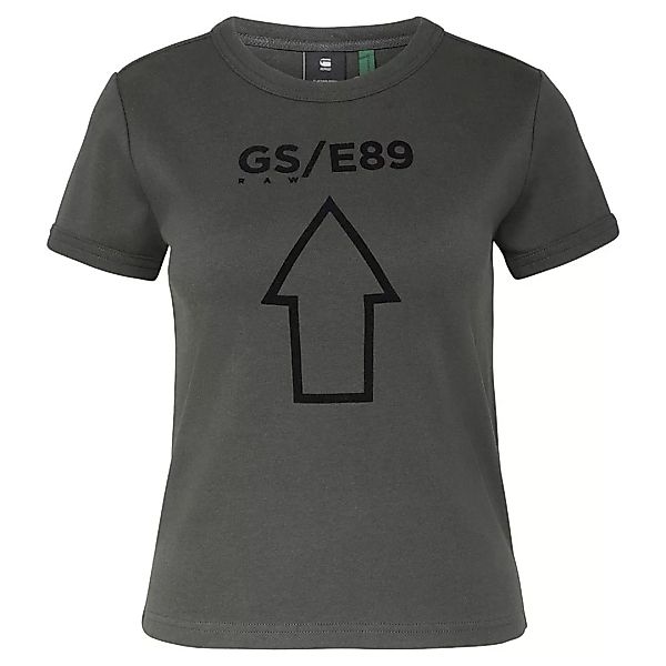 G-star Front Logo Cropped Slim Kurzarm T-shirt M Raven günstig online kaufen
