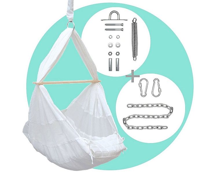 AMANKA Babywippe Baby Federwiege mit 100cm Kette Schwerlast Decke, Hängemat günstig online kaufen