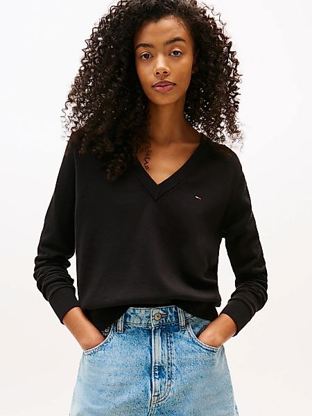 Tommy Jeans V-Ausschnitt-Pullover "TJW ESSENTIAL VNECK SWEATER EXT", mit Lo günstig online kaufen