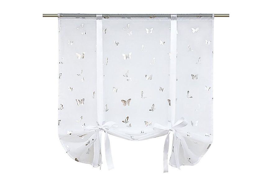 Joyswahl Bindegardine (1 St), Stangendurchzug, halbtransparent, Foliendruck günstig online kaufen