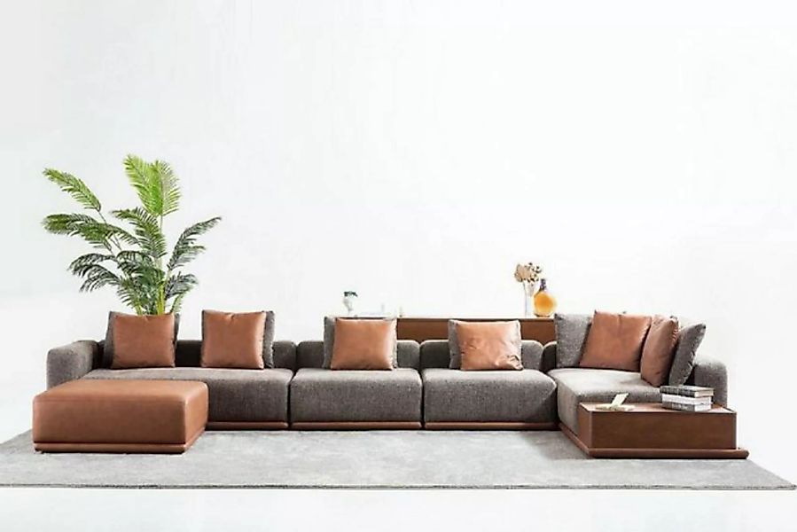JVmoebel Ecksofa Polstersofa Eckgarnitur Ecksofa U Form Stoffsofa Couch Mod günstig online kaufen