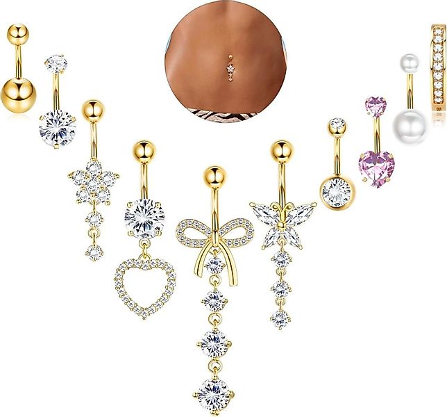 YADOCA Bauchnabelpiercing-Set 10 Stk. 14G Bauchnabelpiercing günstig online kaufen