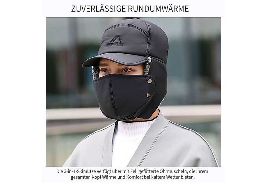 Refttenw Fleecemütze Herren Schirmmütze Innenfutter Wintermütze mit Ohrenwä günstig online kaufen