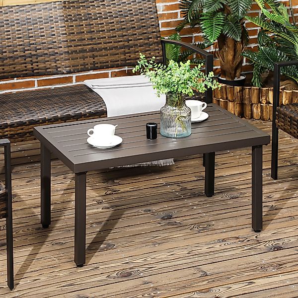 Outsunny Beistelltisch Rechteckiger Kaffeetisch, Gartentisch für günstig online kaufen