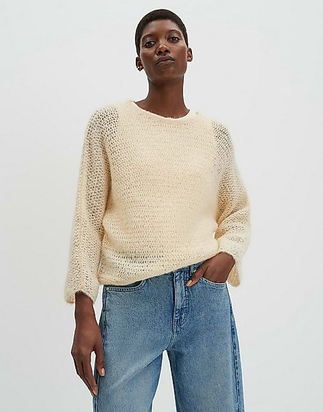 someday Strickpullover Talume Weite Passform mit Lochstrickmuster, verkürzt günstig online kaufen