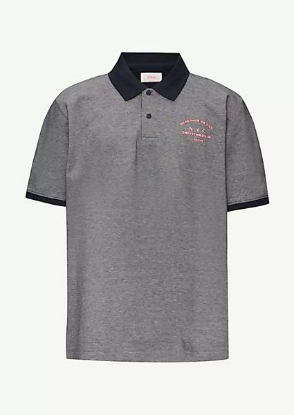 s.Oliver Kurzarmshirt Poloshirt aus Baumwollpiqué mit Kontrast-Details Artw günstig online kaufen