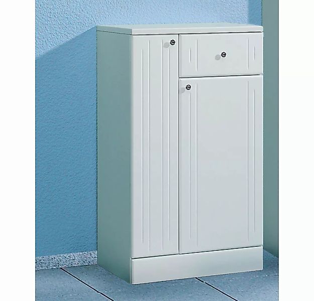 Lomadox Unterschrank NEMI-66 Badezimmer Standschrank in weiß mit weiß Hochg günstig online kaufen