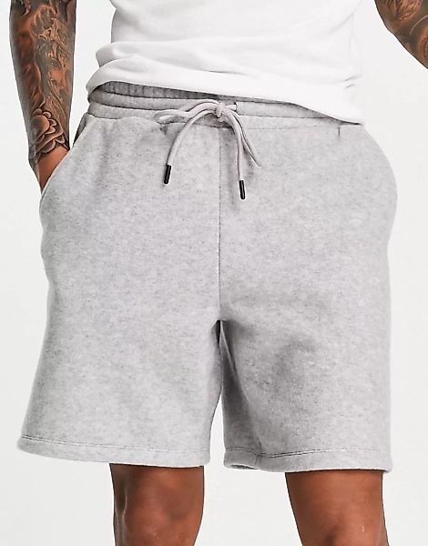 ASOS DESIGN – Oversize-Shorts aus Polarfleece in Kalkgrau, Kombiteil günstig online kaufen