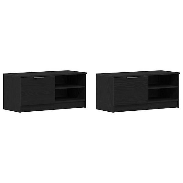 vidaXL TV-Schrank TV-Schrank 2 Stk. Schwarz Eiche 80x35x36,5 cm Holzwerksto günstig online kaufen