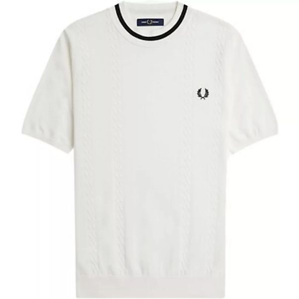 Fred Perry  T-Shirts & Poloshirts Fp Cable Knit Crew Neck T-Shirt günstig online kaufen