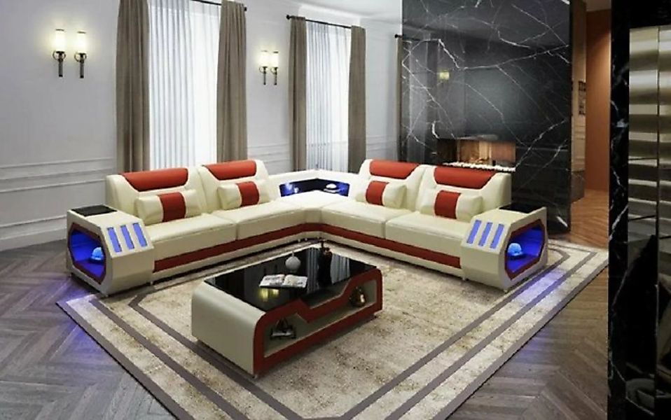 JVmoebel Ecksofa LED Beleuchtete Ecksofa Leder Wohnlandschaft Sofa, Made in günstig online kaufen