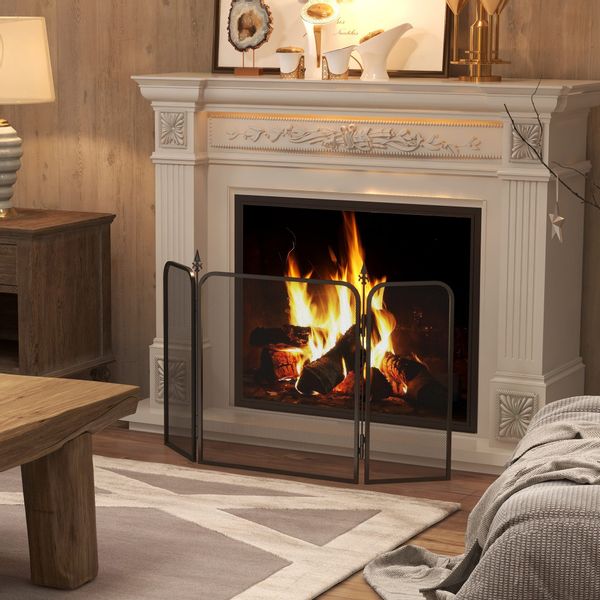 HOMCOM Kamingitter mit 3 Paneelen (Kaminschutzgitter, günstig online kaufen