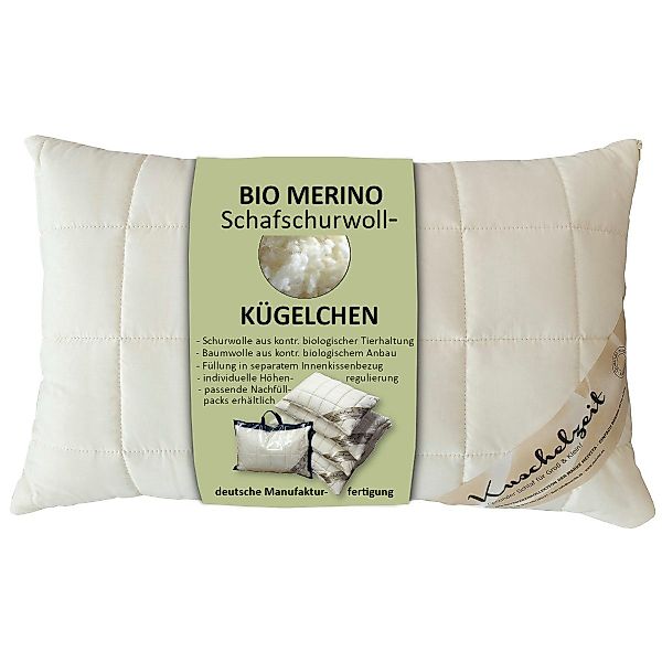 Meivita Naturhaarkissen Bio Merino Schafschurwollkugel Kopfkissen günstig online kaufen