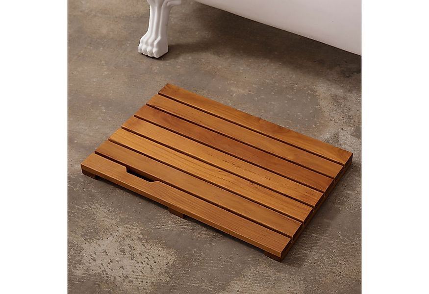 BlingBin Badematte Duschmatte aus Teakholz rutschfest Badezimmermatte Holzd günstig online kaufen