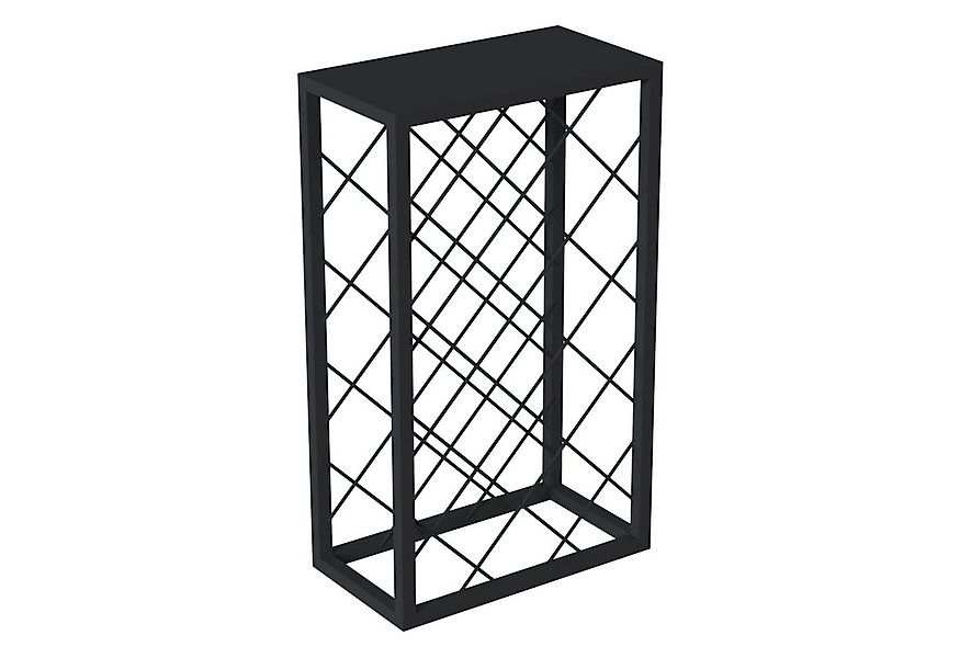 en.casa Weinregal, »Amasia« aus Metall 74x45x22 cm Schwarz günstig online kaufen
