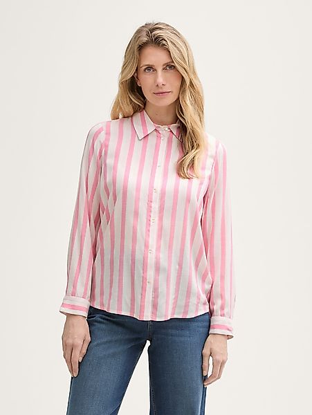 TOM TAILOR Langarmbluse Hemdbluse mit Streifenmuster günstig online kaufen