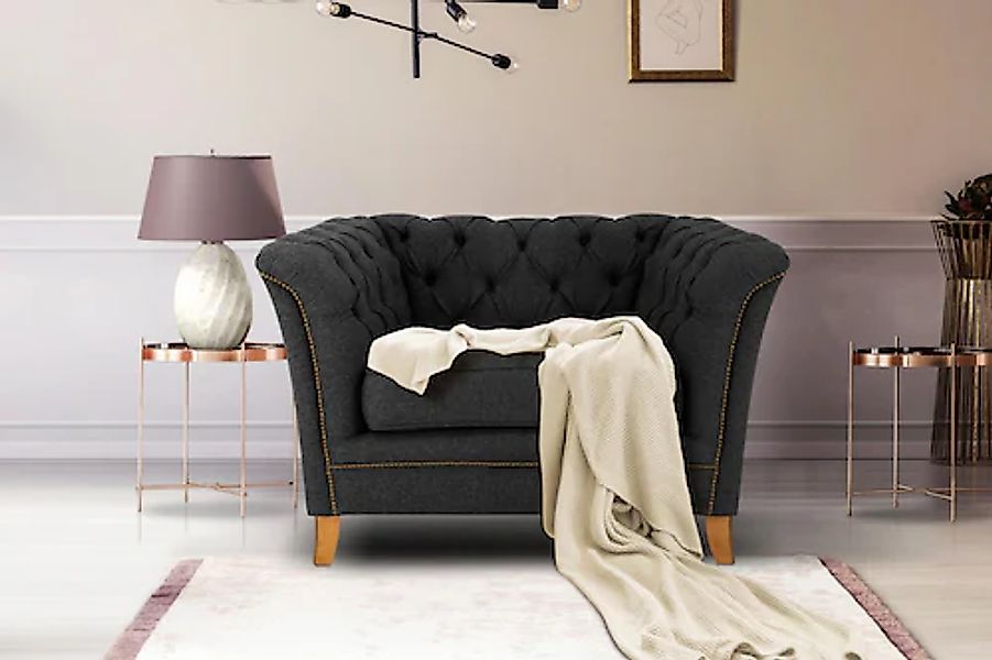 Home affaire Sessel »Newport modernes Chesterfield«, mit Knopfheftung im Rü günstig online kaufen