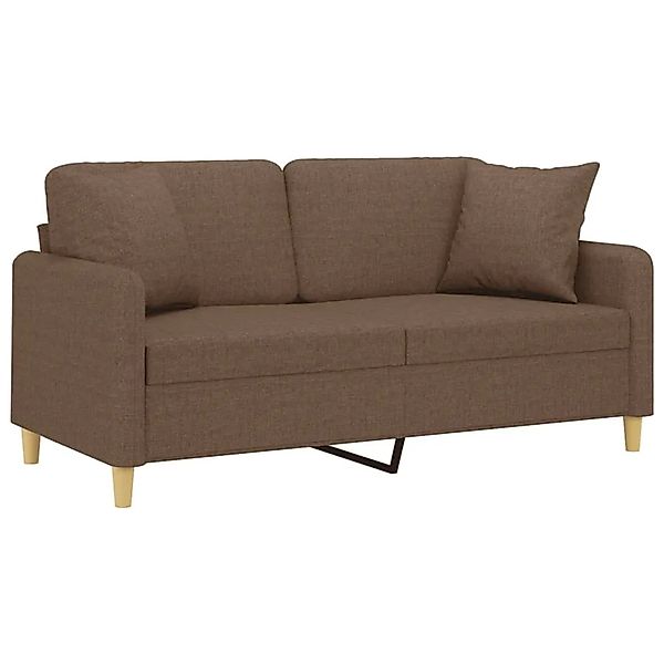 vidaXL 2-Sitzer-Sofa mit Zierkissen Braun 140 cm Stoff 3200912 günstig online kaufen